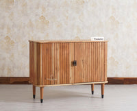 Eiffel Solid Wood Two Door Sideboard Cabinet - Sideboard - Furniselan - Natural-Finish