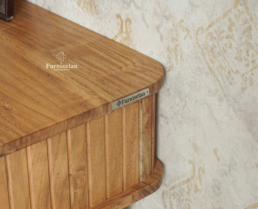Eiffel Wooden Two Drawer Console Table Furniselan Natural Finish