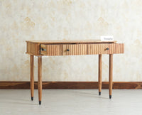 Eiffel Wooden Two Drawer Console Table Furniselan Natural Finish