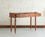 Eiffel Wooden Two Drawer Console Table Furniselan  Brown Finish