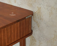 Eiffel Wooden Two Drawer Console Table Furniselan  Brown Finish