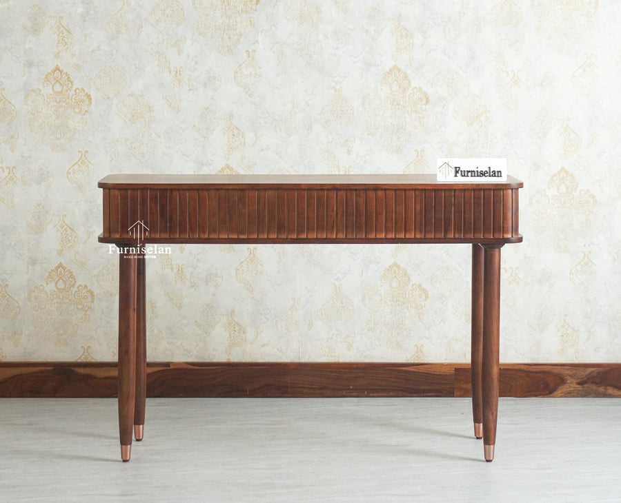 Eiffel Wooden Two Drawer Console Table Furniselan Grey Finish