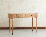 Eiffel Wooden Two Drawer Console Table Furniselan Natural Finish