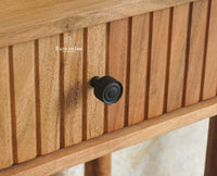 Eiffel Wooden Two Drawer Console Table Furniselan Natural Finish