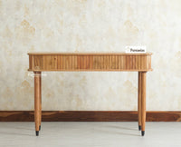 Eiffel Wooden Two Drawer Console Table Furniselan Natural Finish