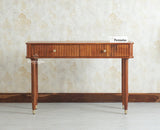 Eiffel Wooden Two Drawer Console Table Furniselan  Brown Finish
