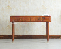 Eiffel Wooden Two Drawer Console Table Furniselan  Brown Finish