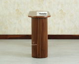 Elara Solid Wood Fluted Column Console Table for Living Room, Hallway & Entryway - Teak Finish
