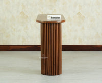 Elara Solid Wood Fluted Column Console Table for Living Room, Hallway & Entryway - Teak Finish
