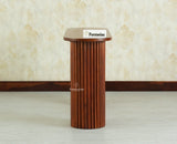 Elara Solid Wood Fluted Column Console Table for Living Room, Hallway & Entryway - Brown Finish
