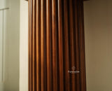 Elara Solid Wood Fluted Column Console Table for Living Room, Hallway & Entryway - Teak Finish
