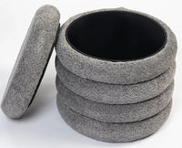 Elves Boucle Plywood Pouf Grey