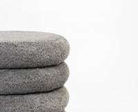 Elves Boucle Plywood Pouf Grey
