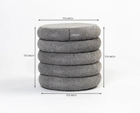 Elves Boucle Plywood Pouf Grey