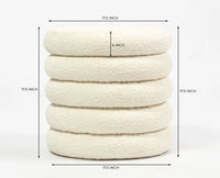 Elves Boucle Plywood Pouf White