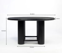 Elvora 6 Seater Dining Table Black