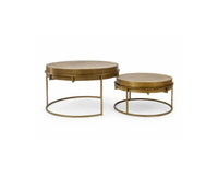 Nico Aluminum Coffee Table Set of 2 - Antique Brass