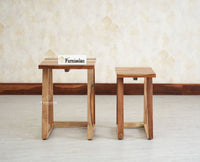 Eric End Table Set Furniselan Natural Finish