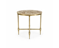 Adrian Marble Side Table with Metal - Beige Marble