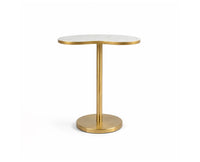 Clara Metal Side Table with Marble - White Marble