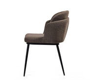 Fawn Field Dining Chair – Modern Upholstered Dining Chair for Home & Café Textured Dark Grey