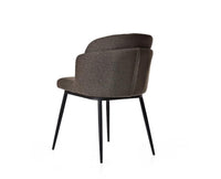 Fawn Field Dining Chair – Modern Upholstered Dining Chair for Home & Café Textured Dark Grey
