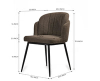 Fawn Field Dining Chair – Modern Upholstered Dining Chair for Home & Café Textured Dark Grey