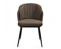 Fawn Field Dining Chair – Modern Upholstered Dining Chair for Home & Café Textured Dark Grey