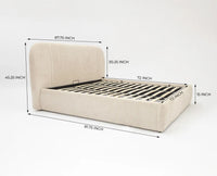 Fitzrovia Double Size Beam Upholstered Bed Furniselan White