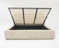Fitzrovia Double Size Beam Upholstered Bed Furniselan White