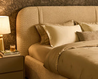 Fitzrovia Double Size Beam Upholstered Bed Furniselan White