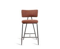 Florava Leaf Bar Chair – Modern Upholstered Dining Chair for Home & Café Rust