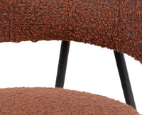 Florava Leaf Bar Chair – Modern Upholstered Dining Chair for Home & Café Rust