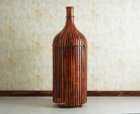 Florence Decanter Style Sheesham Wood Bar Cabinet with Glass Holder Furniselan Maple Finish