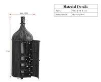 Florence Decanter Style Sheesham Wood Bar Cabinet with Glass Holder Furniselan Maple Finish