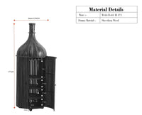 Florence Decanter Style Sheesham Wood Bar Cabinet with Glass Holder Furniselan grey Finish