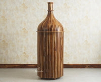 Florence Decanter Style Sheesham Wood Bar Cabinet with Glass Holder Furniselan Teak Finish