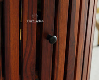 Florence Decanter Style Sheesham Wood Bar Cabinet with Glass Holder Furniselan Maple Finish