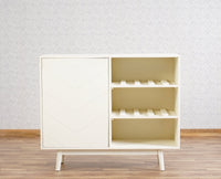 France Wooden Bar Cabinet Furniselan - Milky-White