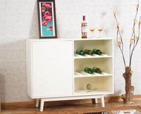 France Wooden Bar Cabinet Furniselan - Milky-White