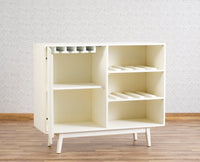 France Wooden Bar Cabinet Furniselan - Milky-White