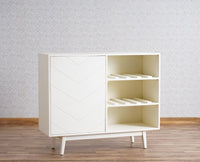 France Wooden Bar Cabinet Furniselan - Milky-White