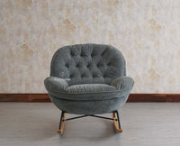 GeoNest Lounge Rocking Chair Furniselan - Charcoal-Grey