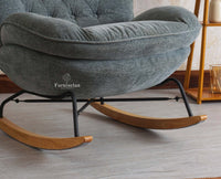 GeoNest Lounge Rocking Chair Furniselan - Charcoal-Grey