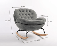 GeoNest Lounge Rocking Chair Furniselan - Charcoal-Grey