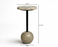 Julian Marble Side Table with Metal - Beige Marble