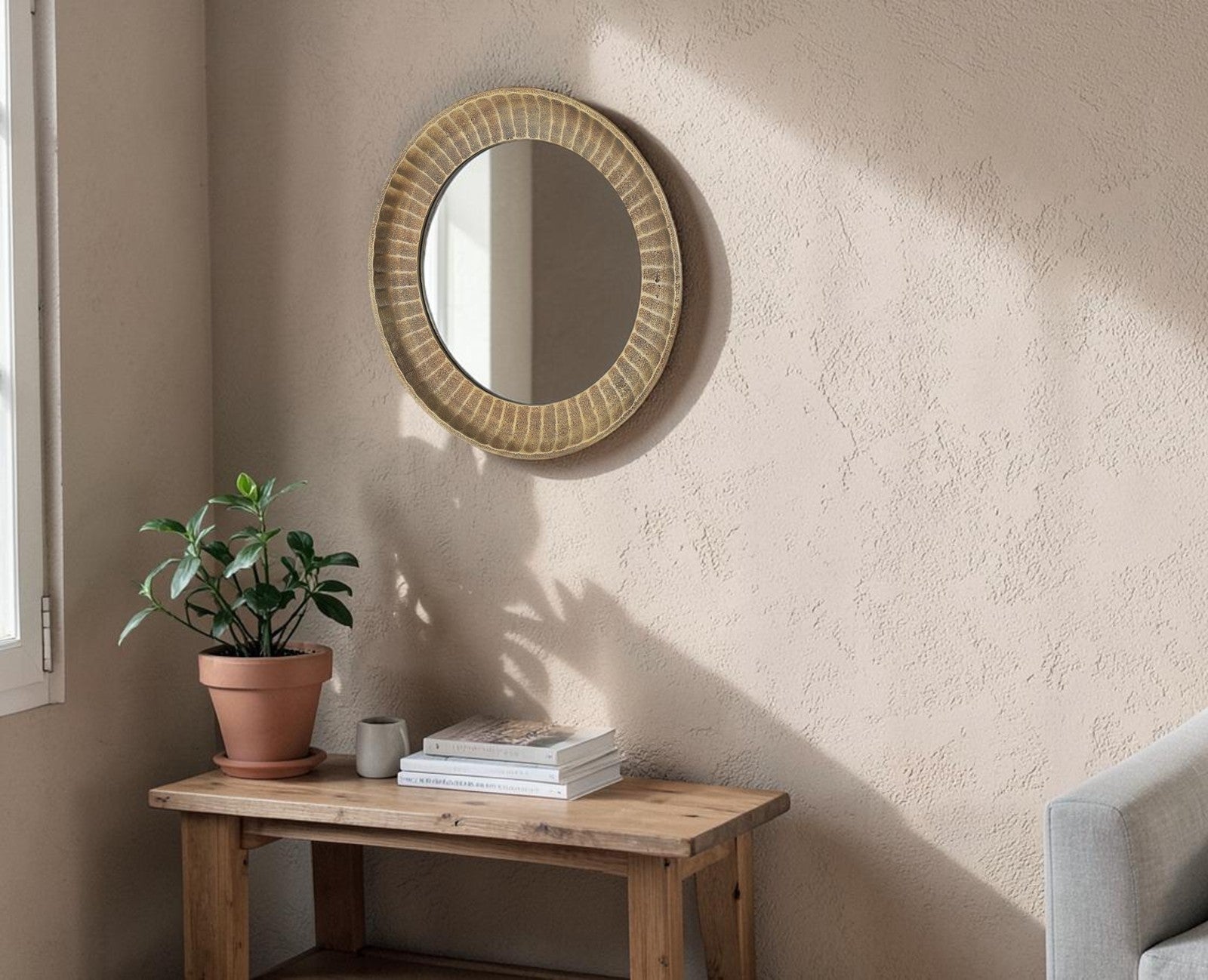 Glenda Mirror Antique Gold