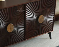 Greece Premium Look Wooden Sideboard Cabinet 2 Doors Furniselan Grey Finish