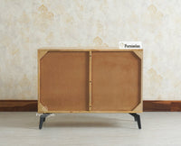 Greece Premium Look Wooden Sideboard Cabinet 2 Doors Furniselan Natural Finish