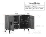 Greece Premium Look Wooden Sideboard Cabinet 2 Doors Furniselan Natural Finish